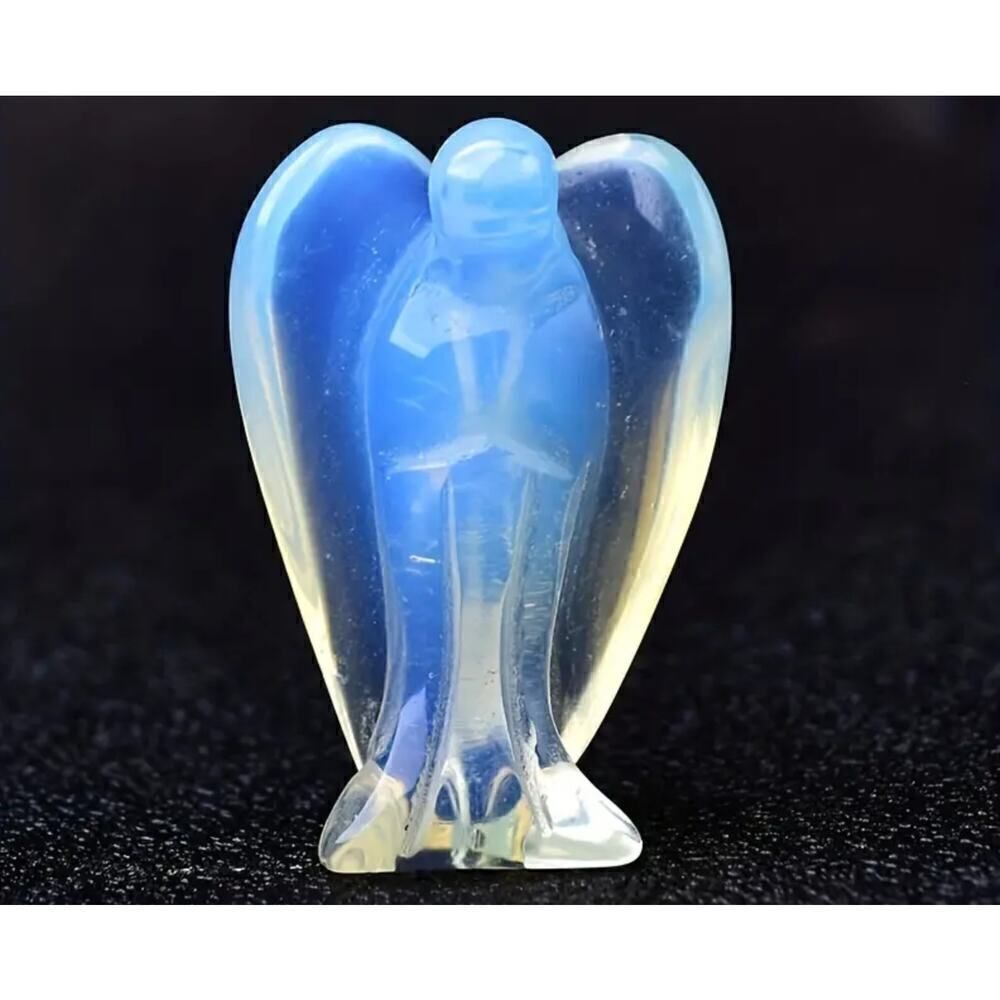 New! Natural Carved Angel in Opaline Balance Stone